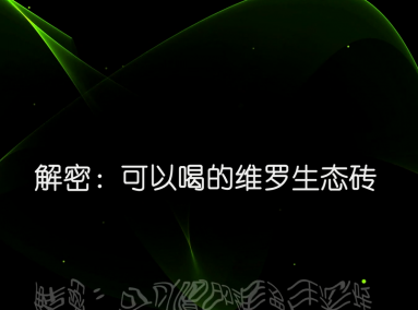 解密：可以喝的维罗生态砖